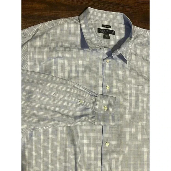 Pronto Uomo Long Sleeve Blue Button Down Men's Shirt 19 36/37 Tall‎ Slim Fit - Picture 1 of 7
